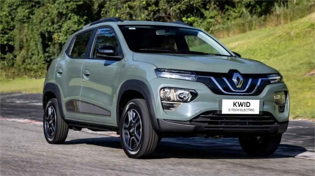 Vista frontal do Renault Kwid E-Tech