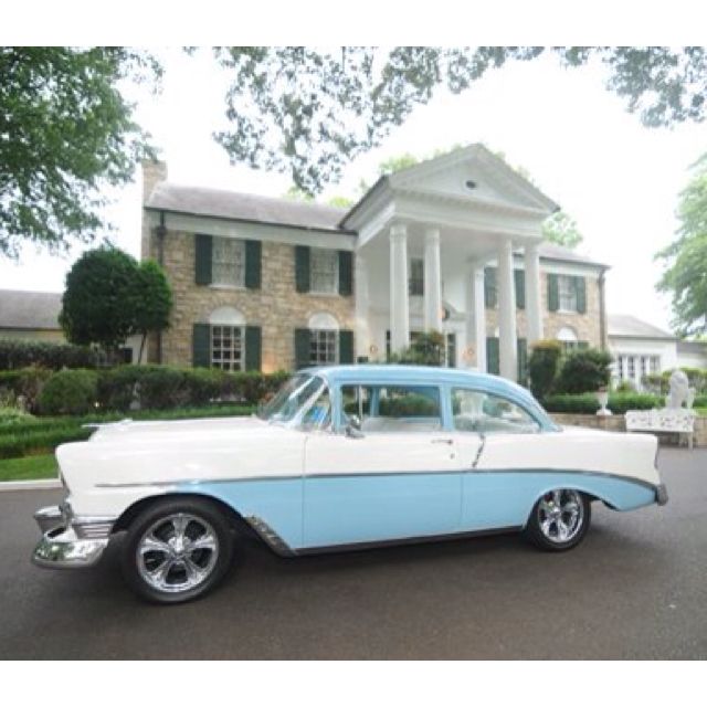 Elvis Presley’s 1956 Chevrolet Bel Air at his Graceland home_ Memphis, Tennessee_